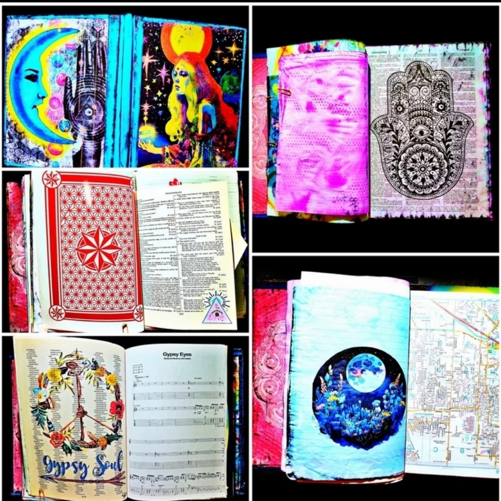 Junk Journal Glowing Goddess Large Embellished Handmade Book Mixed Media Art - Picture 11 of 12